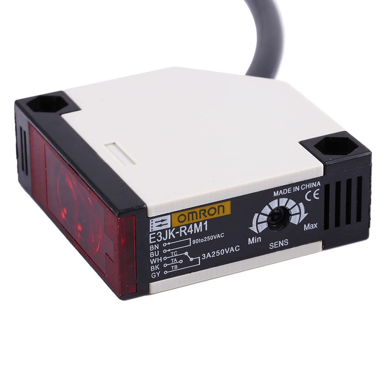 [Australia - AusPower] - Reflector Light Barrier AC 90-250 V 3A Sensor for Light Barrier E3JK-R4M1 Switch for SLR Sensor Light Barrier Switch 