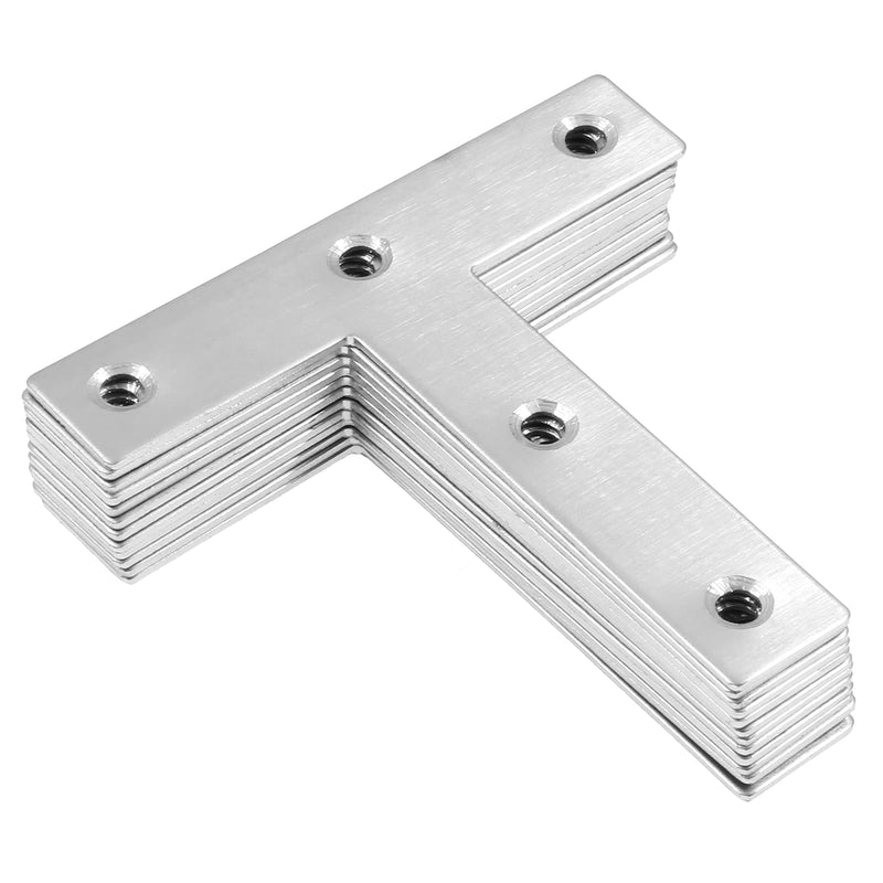 [Australia - AusPower] - 12Pcs T Shaped Mending Plate, 3.1" x 3.1" Stainless Steel Flat Corner Brackets, Corner Braces, Joining Plate, Repair Plate for Wood Furniture, Cabinet, Windows, Desks T Shape 