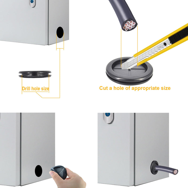 [Australia - AusPower] - Rubber Grommets Wire Protection,Closed Rubber Grommet,Firewall Solid Closed Hole,Firewall Plug Grommet Synthetic Wire Protection Hole Grommets,for Drill Hole Wire Electrical Appliance Plumbing 