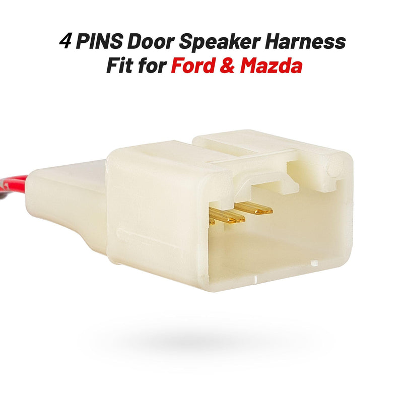 [Australia - AusPower] - RED WOLF Car Door Speaker Wiring Harness Connector for 2011-2021 Ford F150 Escape Focus Bronco Mustang Mazda 2 6 CX5 Replace Aftermarket Speaker Wire Cable Plug, 2 PCS 2PCS 