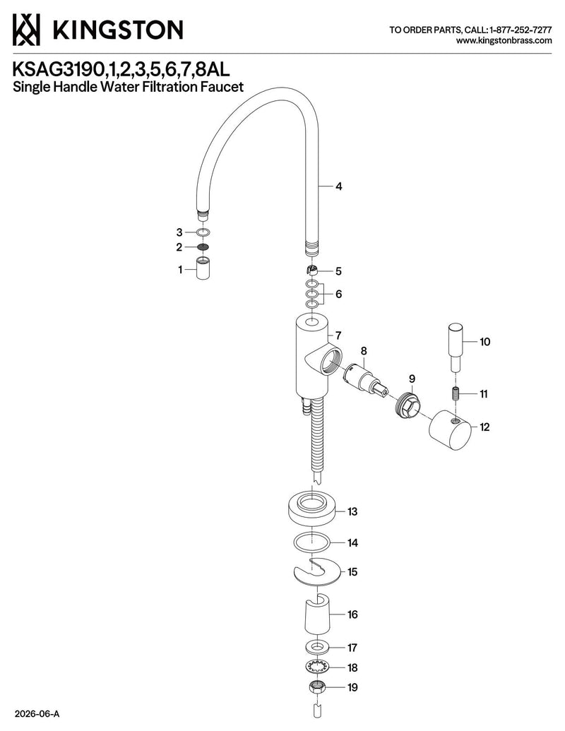 Kingston Brass KSAG8191DL Concord Water Filtration Faucet, Polished Chrome,2.75 x 5.75 x 11.5