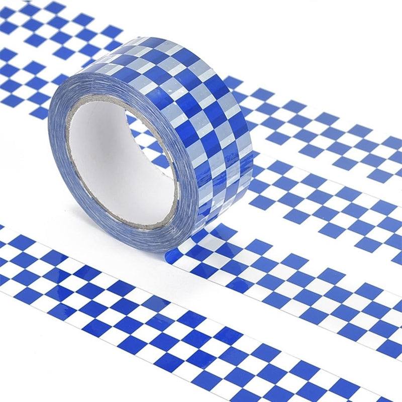 Checkered Flag Tape 1 Rolls Packing Tape Blue White Decorative Checkerboard Pattern Packaging Tape 1.89in x 328ft Duck Tape for Shipping Moving Sealing Scrapbook Box Decoration Blue & White Checkerboard