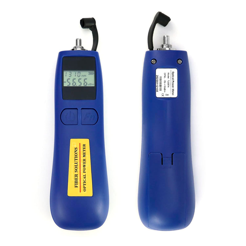 [Australia - AusPower] - QWORK 2 Pack Optical Power Meter, -70~+10 dBm, with Universal 2.5mm Interface, Fiber Light Meter for Testing 6 Calibration wavelengths,Blue 
