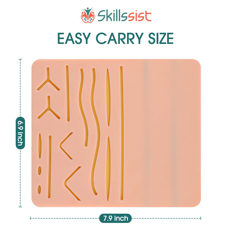 [Australia - AusPower] - Suture Practice Pad & Injection IV Training Pad with 14 Pre-Cut Wounds and 2 Veins, 2-in-1 Training pad for IV Injection Training & Suturing Practice for Medical Students and Doctors 