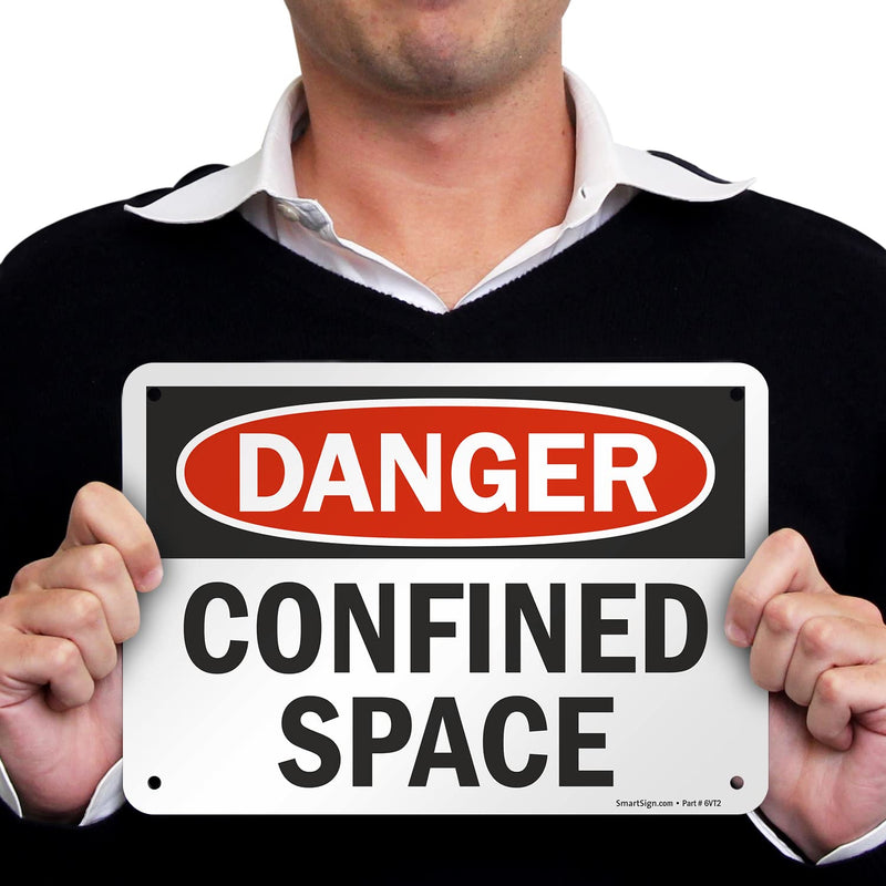 SmartSign "Danger - Confined Space" Sign | 7" x 10" Aluminum