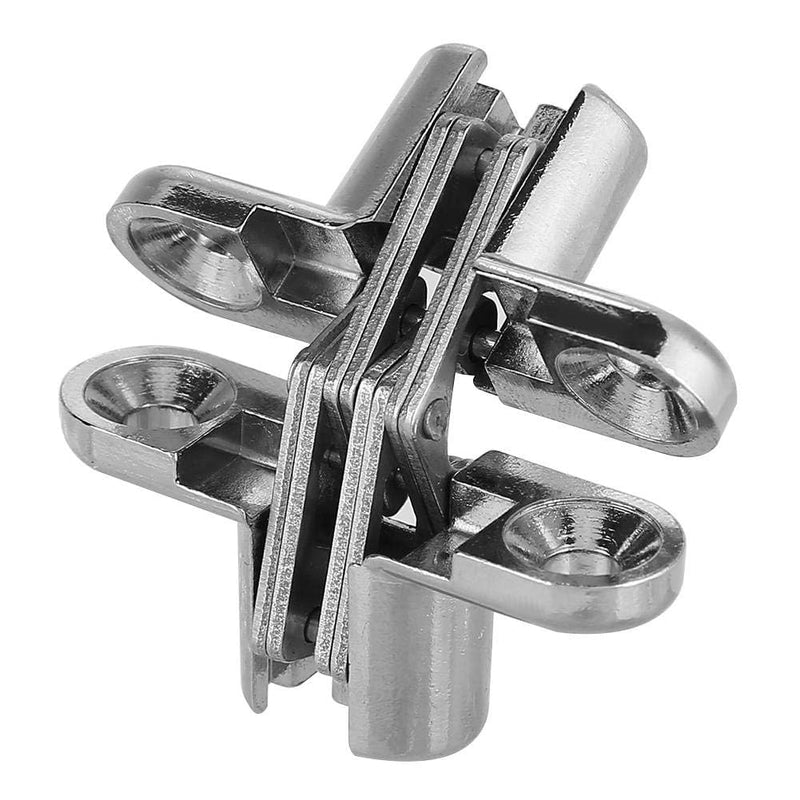 [Australia - AusPower] - 2pcs 180 Degree Hidden Hinges, Zinc Alloy Invisible Concealed Cross Door Hinge Easy Installation Furniture Cabinet Kit (XS) 