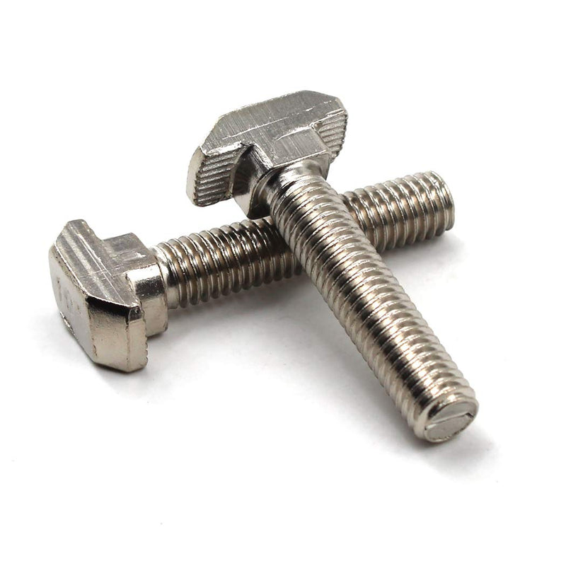 [Australia - AusPower] - T Bolt Set Screw Bolt Fastener Tool for T-Slotted Aluminum Extrusion Nickel Plated Carbon Steel 40 Series M8X25mm 30PCS M8X25 