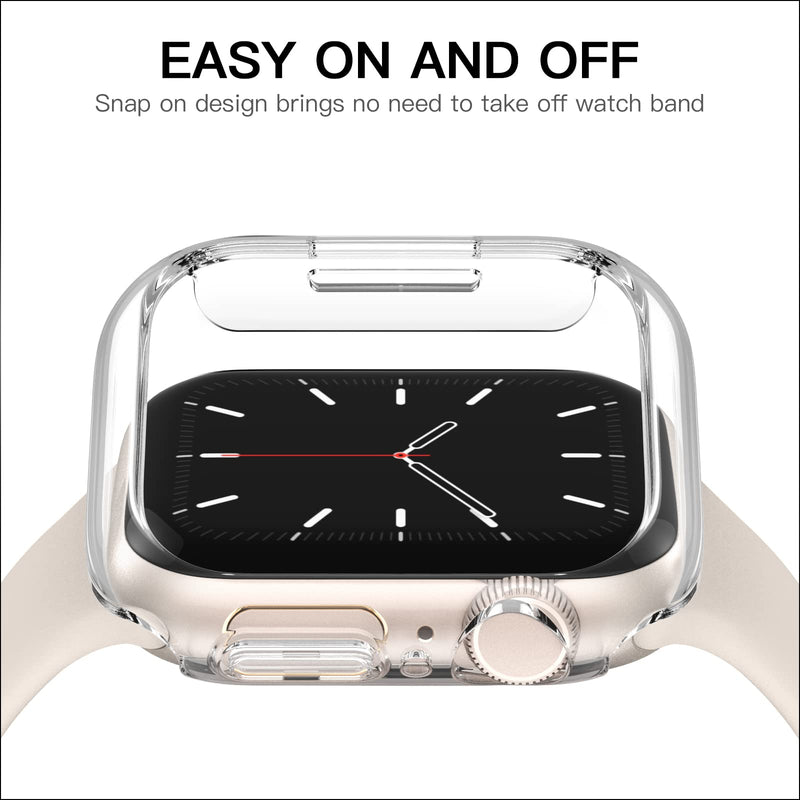 [Australia - AusPower] - Recoppa Compatible for Apple Watch Case 45mm Series 7 8 9, Shockproof Ultra-Thin Hard PC Bumper Case All-Around Edge Protective Cover Frame[NO Screen Protector] for iWatch Accessories, Clear 