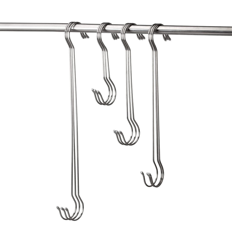 [Australia - AusPower] - 12 Pack Stainless Steel Large Size Hooks, S Shape Long Hooks, Metal Heavy-Duty S Hooks 12 inch 