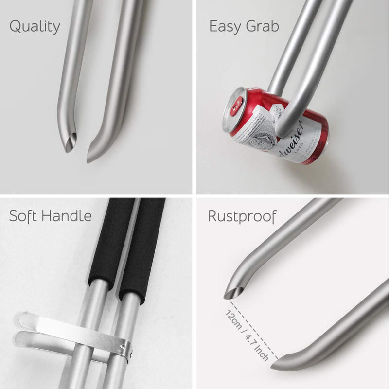 [Australia - AusPower] - 36" Long Trash & Garbage Picker Grabber, Lightweight Aluminium & Rustproof, Litter Pick Up Stick, Trash Tong, Reaching Assist Tool, Reacher Tool for Elderly, Garden Nabber Plogging (Black) Black 