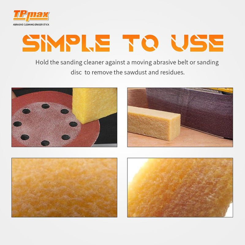 [Australia - AusPower] - 2 x Sanding Belt Cleaner Sanding Belt Cleaning Block 200 x 40 x 40 mm | High Quality Natural Rubber | Efficient Cleaning for Sanding Belts & Sanding Discs 2 Pack Large 