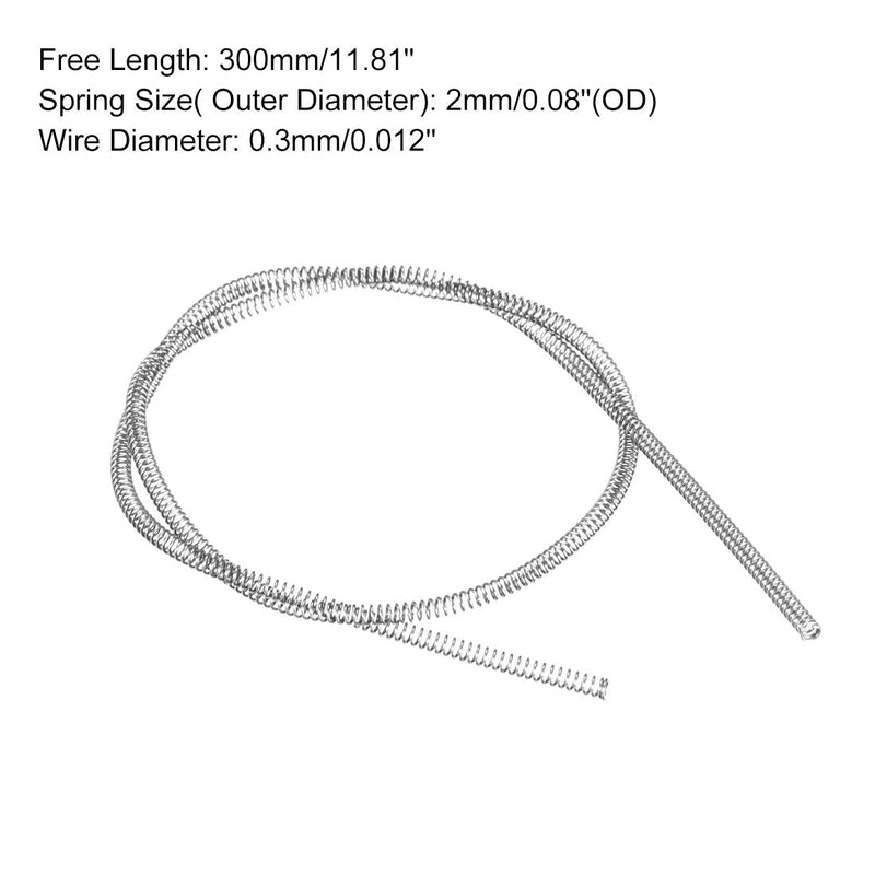 [Australia - AusPower] - uxcell Wire Diameter 0.012" , OD 0.08" , Free Length 11.81" Spring Steel Coil Extended Compressed Spring 0.3mm*2mm*300mm 