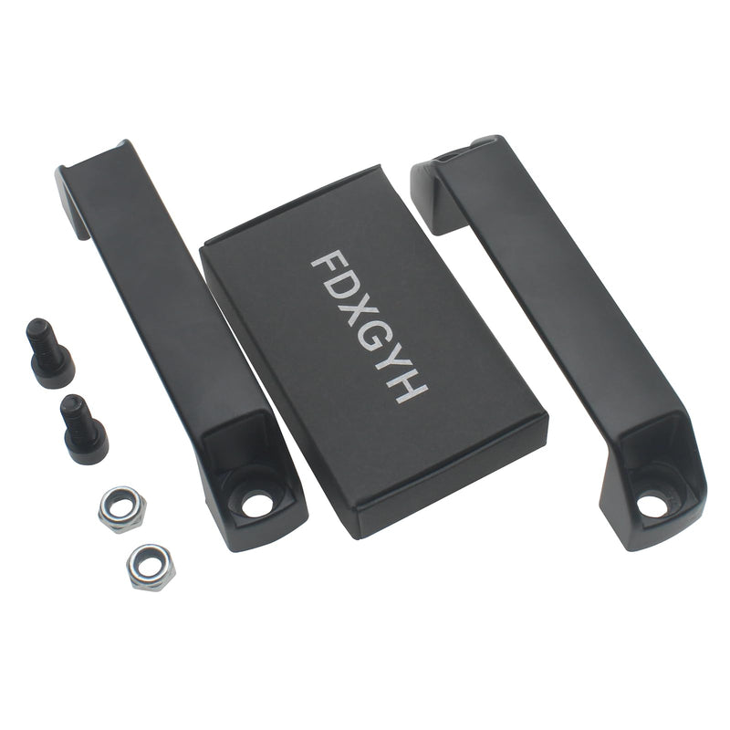 [Australia - AusPower] - FDXGYH 2pcs Aluminium Alloy Handle Black Rectangular Industrial Pull Handle 120mm Industrial Cabinet Hardware 