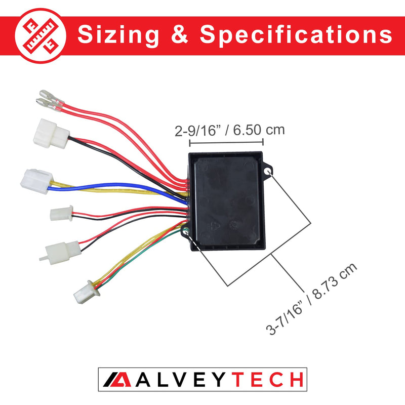 AlveyTech ZK2430-D-FS 4-Wire Controller for The Razor E300/E325 (Ver 20+) - Versions 20+ Only, Replacement Control Module for Electric Scooter/Bike, Motor Speed Control with 4-Wire Throttle Connector
