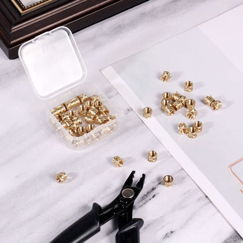 [Australia - AusPower] - 50pcs 3D Printing Brass Nuts, M5x5.8x7.1mm M5 Threaded Insert Knurled Brass Nuts Female Thread Knurled Heat Embedment Nut for 3D Printing Parts Loptop Automotive Plastic Shell 