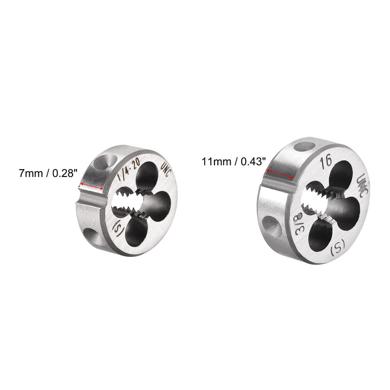 QUARKZMAN 2-Piece Round Die UNF 1/4-20/UNF 3/8-16 American Cut-resistant Thread Cutting Dies Alloy Tool Steel Thread Repair Tool | American Cut-resistant Alloy Tool Steel, UNF 3/8-16 Thread Repair Tool