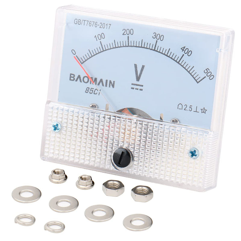 [Australia - AusPower] - Baomain Analog Voltmeter 85C1 DC 0-500V Rectangle Analog Volt Panel Meter Gauge 