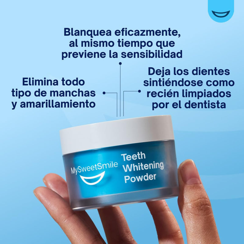 [Australia - AusPower] - MySweetSmile Teeth Whitening Powder - Dentist-Approved & Enamel-Safe | 6 Month Supply | Tea, Coffee, Wine & Smoking Stain Remover | Non-Sensitive Formula | Peroxide Free | Cool Mint Flavour 