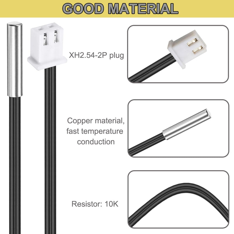 [Australia - AusPower] - Xiatiaosann NTC Thermistor Temperature Sensor Probe 39.4 Inch XH2.54-2P Plug 3950 B Temperature Sensor Probe Digital Temperature Transmitter Extension Cable for Car Air Conditioning Refrigerator Pack 
