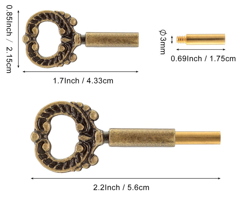 [Australia - AusPower] - Qc Lamp Turn Knob, 2 Packs On/Off Replacement Light Lamp Turn Switch Knobs with 1/2" Extensions, Socket Knob for Floor and Table Lamps (Antique Brass) Antique Brass 