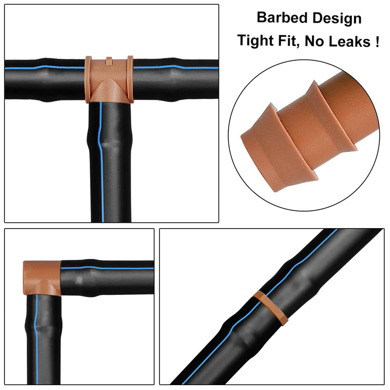 [Australia - AusPower] - Drip Irrigation Fittings Kit for 1/2" Tubing, 32 Pieces Drip Line Connectors for Drip Sprinkler Systems - 12 Couplings, 8 Tees, 6 Elbows, 6 End Caps, Drip Irrigation Parts for 1/2 Inch Drip Hose 