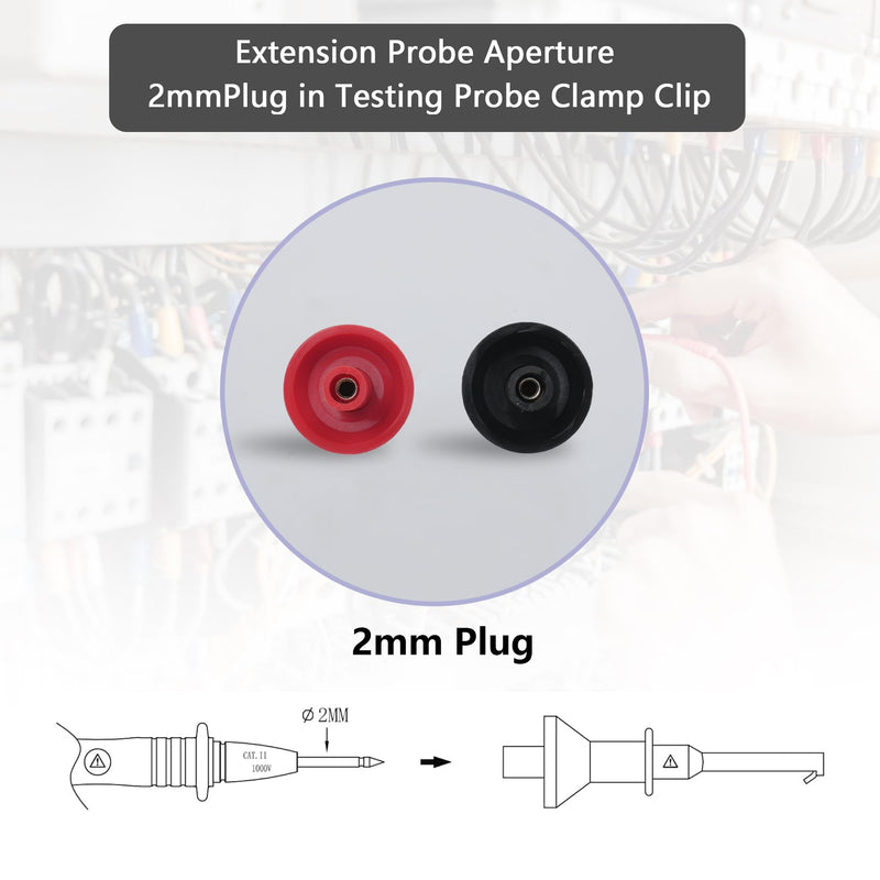 [Australia - AusPower] - 2Pcs Test Hooks Clips, Multimeter Leads Hooks,Multimeter Test Lead Kit Mini Test Hook Clip for 2mm Plug Test Probe Electronic Testing IC Grabber 