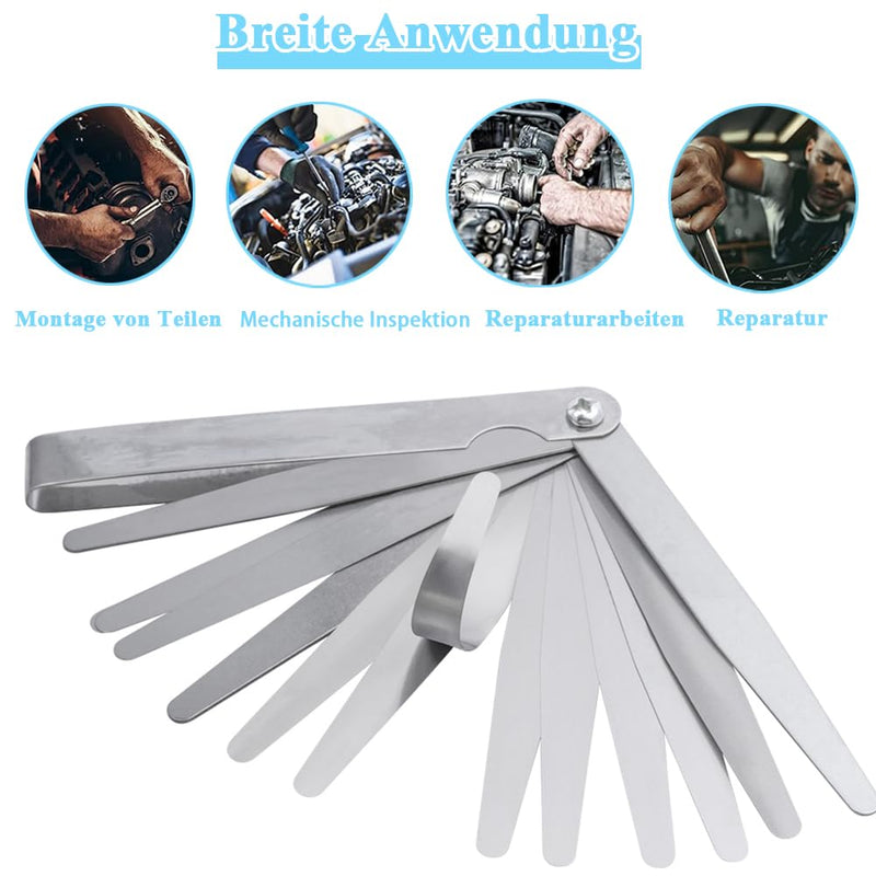[Australia - AusPower] - Moyata Metric Feeler Gauge with 17 Blades, Feeler Gauge, Stainless Steel Feeler Gauge Set, 0.02-1.00 mm Feeler Gauge Spark Plug Gap Tool, Feeler Gauge Valve Game for Measuring the Gap Width/Thickness 