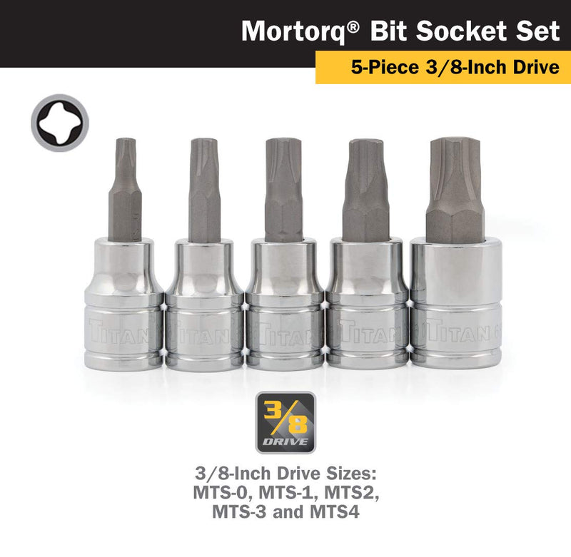 Titan 68965 5-Piece 3/8-Inch Drive Mortorq Bit Socket 5-Piece Set