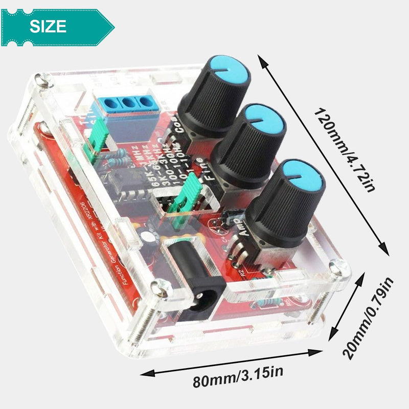 [Australia - AusPower] - DAOKAI XR2206 Signal Generator Module, High Precision Function Signal Generator, Frequency 9-12V DC, Input Sine/Triangle/Square, Output 1Hz-1MHz, Adjustable with DC Plug Cable 