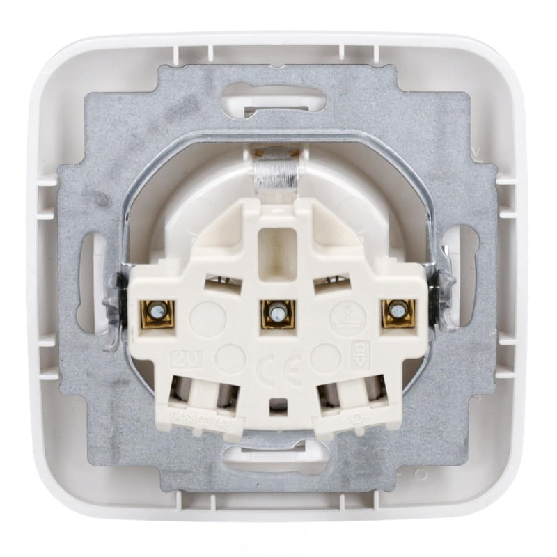 Busch-Jaeger Reflex SI Schuko Socket Set + Frame Alpine White | 1 x 20 EUC-214 socket + 1 x 2511-214 1-way cover frame 1 x socket, 1 x frame 1 socket