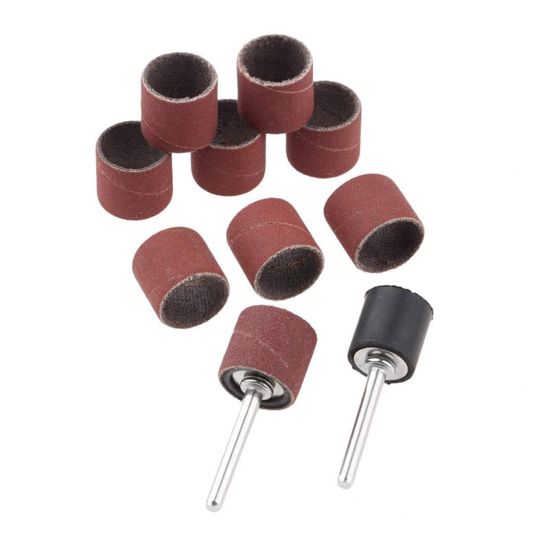 [Australia - AusPower] - 100 PCs Sanding Bands 600 Grit Drums Sleeves for DREMEL Rotary Tools with 2PCs Mandrel 12CM 600# Grit with Mandrel 
