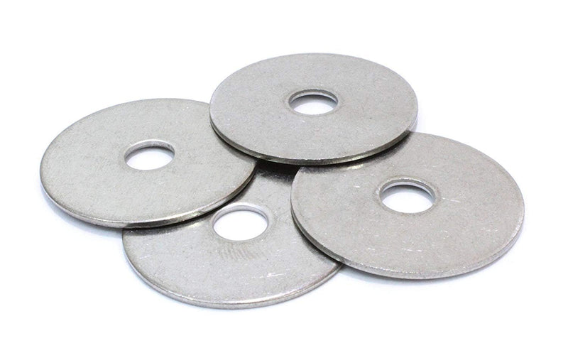 [Australia - AusPower] - Pack of 100 Stainless Steel Fender Washers - 1/4 x 1-1/4-Inch Bolt Dropper Flat Washers for Screws and Bolts - Corrosion Resistant for Wood, Metal, and Wet Environments 1/4" x 1-1/4" OD (100 pcs) 