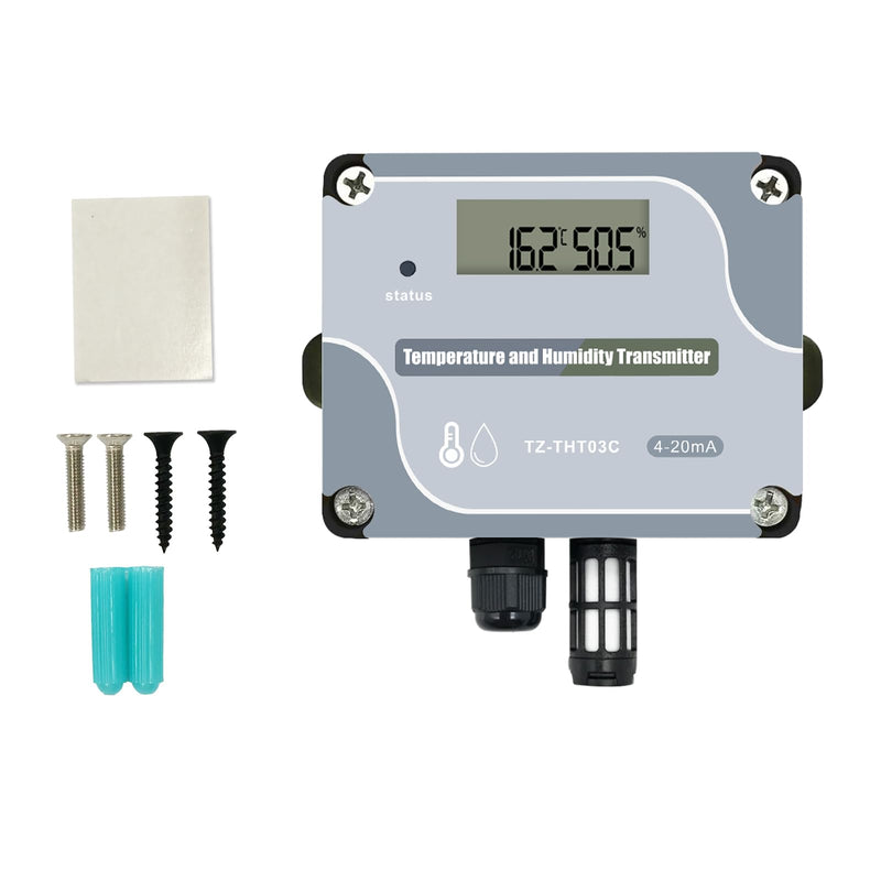 [Australia - AusPower] - 4-20mA Temperature Humidity Transmitter,Digital Analog Temperature Transmitter Industrial Temp Humidity Sensor Collector Wall Mounted, Temp Probe Monitor for Greenhouse Environment Test Grow THT03C 4-20mA Output 