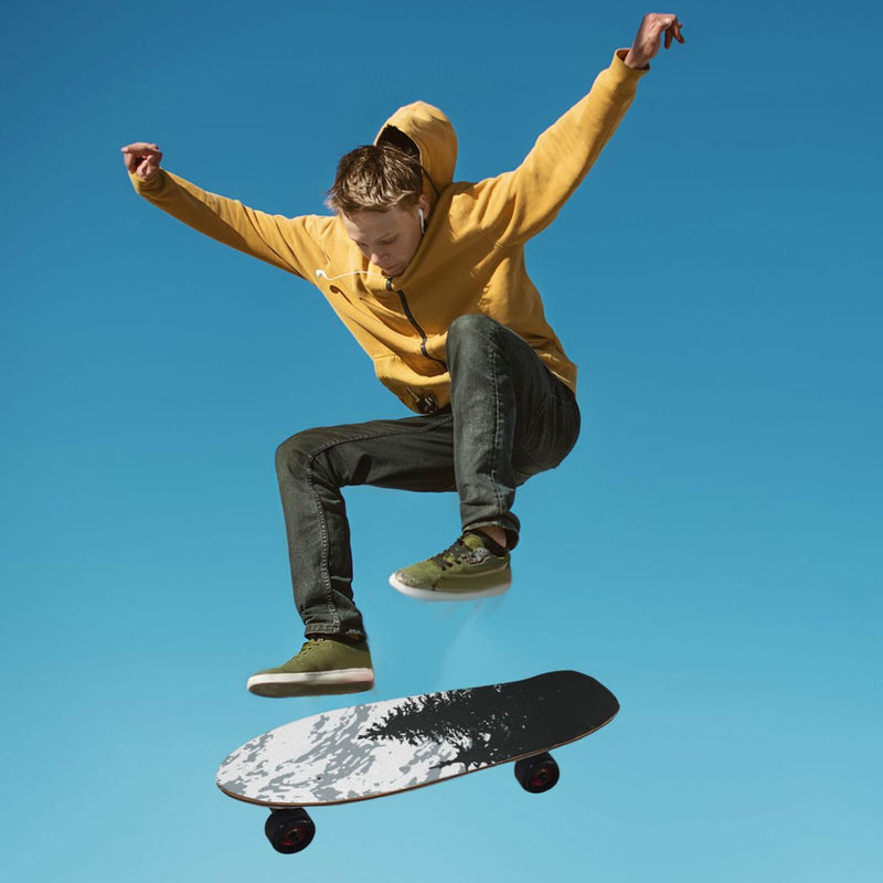 YETTASBIN Nature Mountain Skateboard Grip Tape, Bubble Free Anti Slip Longboard Grip Tape Sheet Sticker Deck Sandpaper for Rollerboard, 44 x 10 Inch