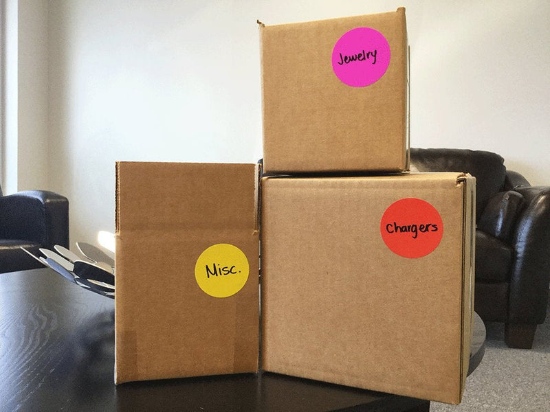 Yellow Color Coding Labels – 2 Inch Round Circle Dots, 500 Total Adhesive Stickers on a Roll for Inventory, Organization, Warehouse, and Retail – Made in the USA