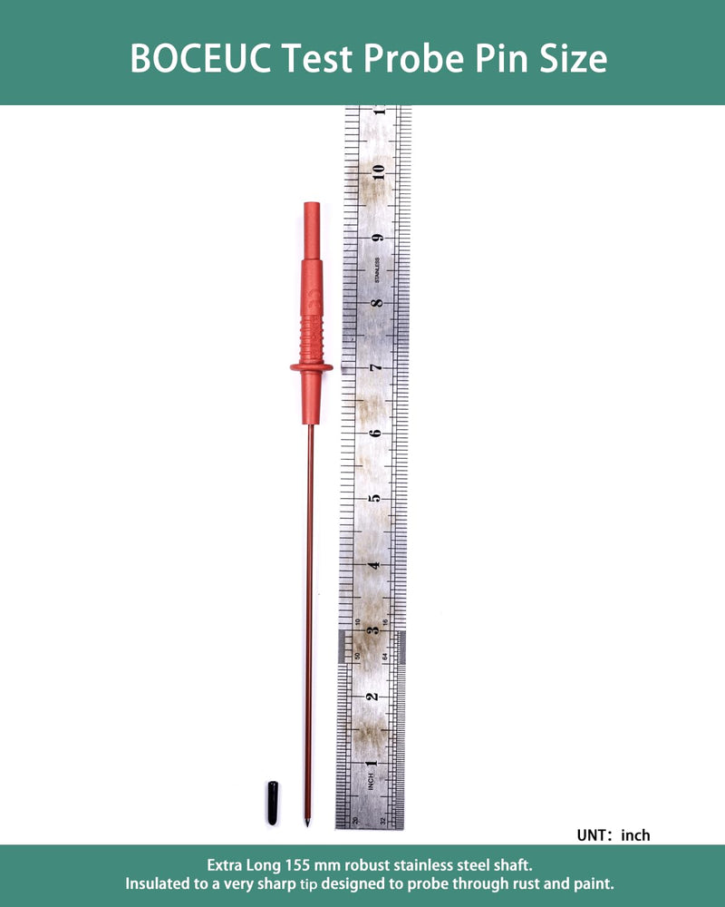 [Australia - AusPower] - Multimeter Leads, Insulated Test Probe Needle Point Wire Testing Probes, Automotive Extra Sharp Long Reach Prod for Standard 4 mm Test Leads Kit, 600V CAT III 