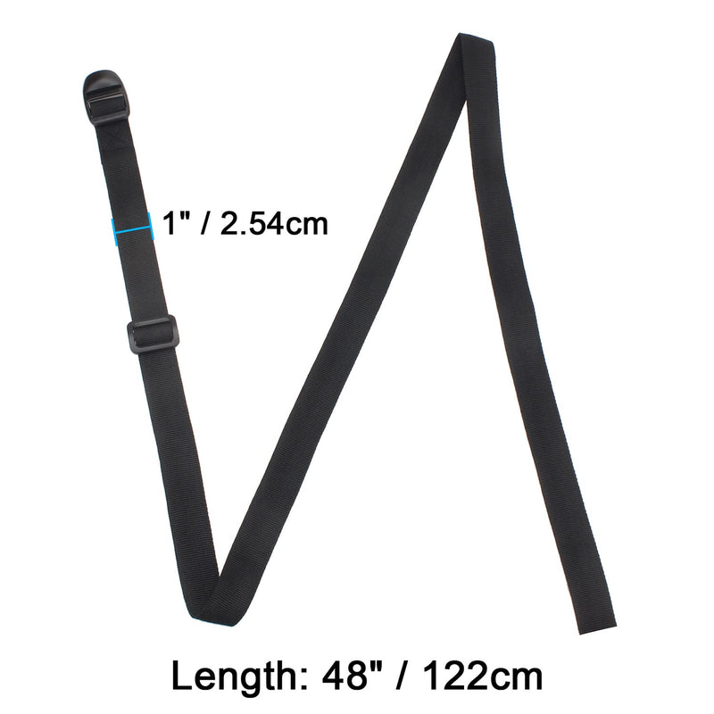 [Australia - AusPower] - Wisdompro Sleeping Bag Strap, 2 Pack of Heavy Duty Utility Straps for Backpacking, Sleeping Bag Compression, Luggage, Camping, Hiking with Plastic Buckle - 48 inch, Black 48 inches 