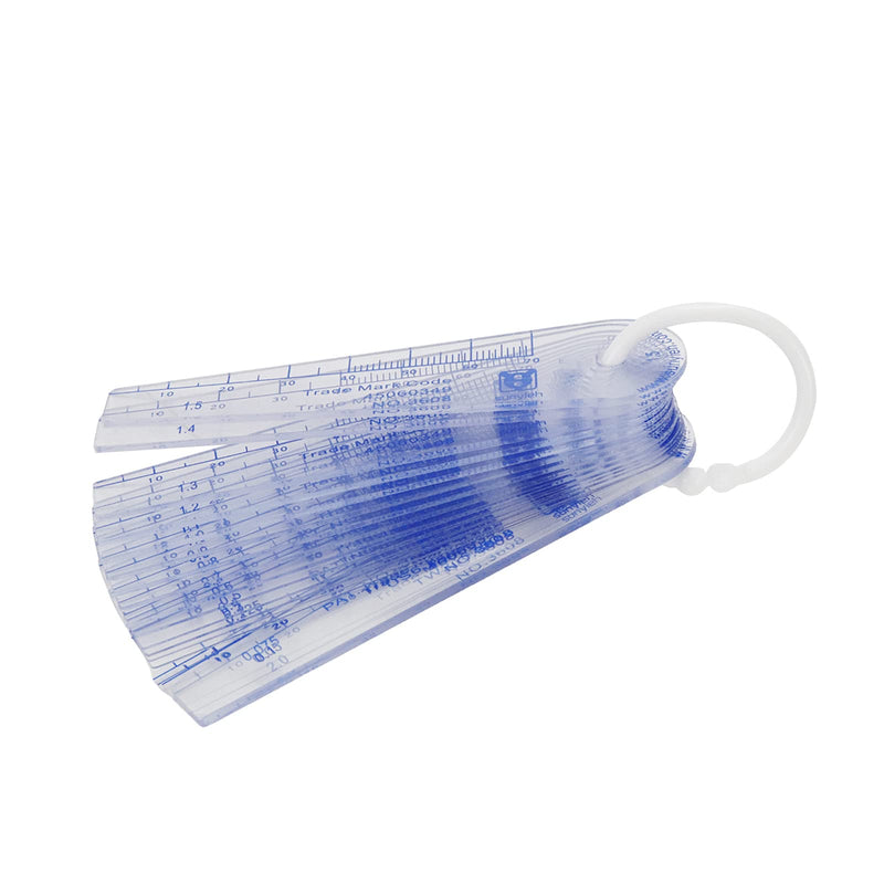 Plastic Feeler Gauge 0.05mm to 2mm Metric Gap Measuring Tool 19 Leaf 0.05mm-2mm 19 Leafs