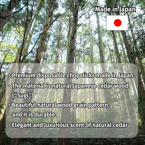 Premium Disposable Chopsticks Made in Japan, Cedar Wood 45 Pairs 8.3 Inch Japanese cedar x 3 packs
