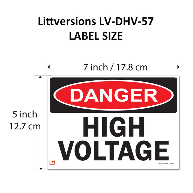 4 Pack 5"x7" Reflective Danger High Voltage OSHA Warning Safety Label Sign Decal 6 mil Laminated Engineer Grade UV Protected Red Black White ANSI NFPA 84877 84875 84876 89173 5" x 7" Reflective Laminated