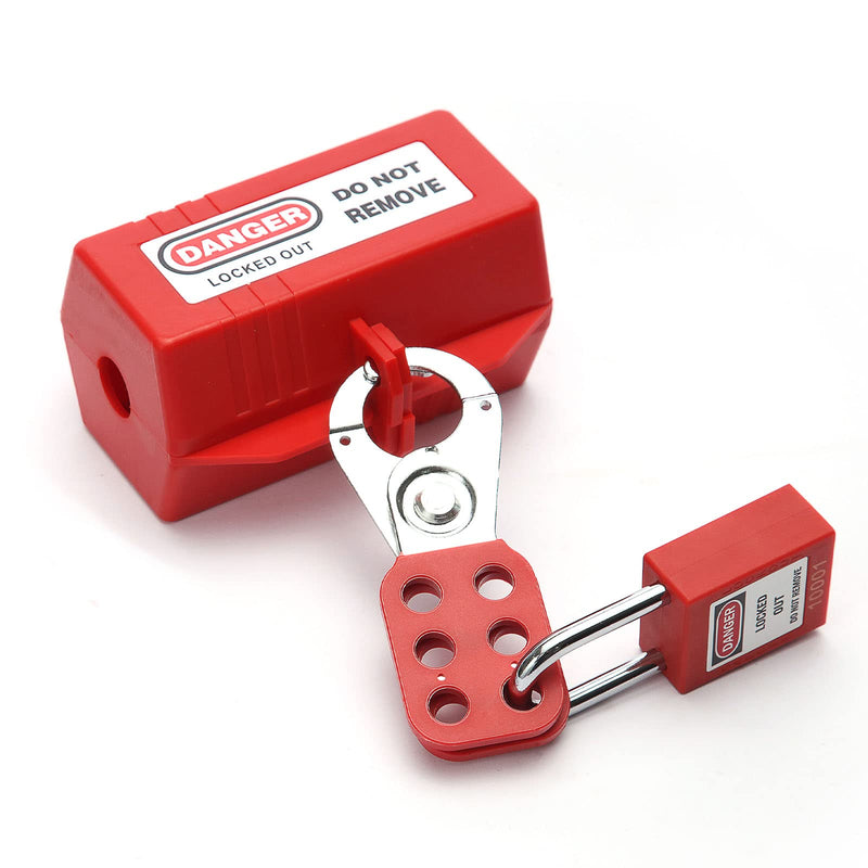 [Australia - AusPower] - Lockout Tagout Universal Forklift, Cylinder, Electrical Plug Lockout Device for 110 and 220 Volt Plugs - 4.5 x 3 Inch Lock Out Tag Out - 4 Pack 