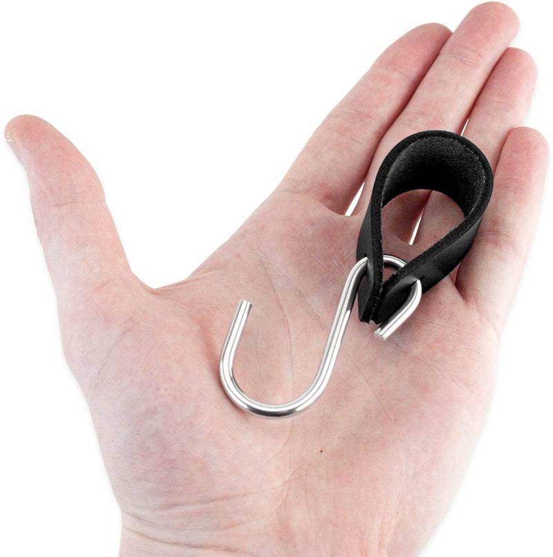[Australia - AusPower] - Brute Strength - Multifunctional Leather S-Hooks - Black - 2 pieces - S Shaped Hooks - Coat Hook - Leather hooks - Leather s hooks - Black s hooks - kitchen hooks 