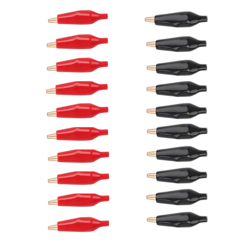 [Australia - AusPower] - bnafes Alligator Clips, Insulated Electrical Test Kit Pure Copper Alligator Clip Crocodile Clamps Jumper Helper with Protective Insulation Cover 20pcs 