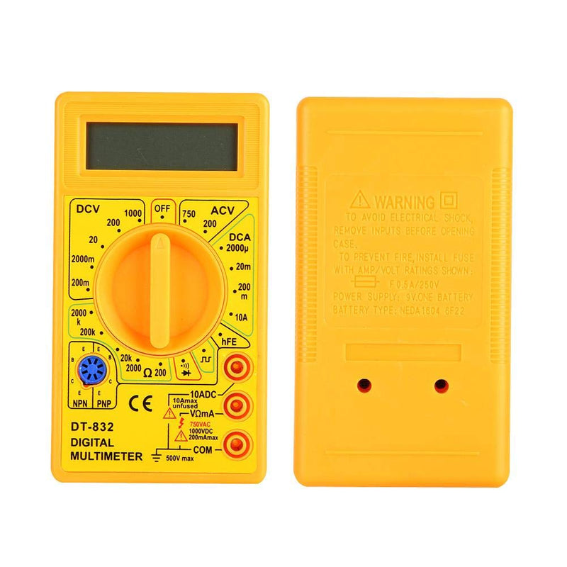 [Australia - AusPower] - Handheld Multimeter AC/DC Multimeter for Laboratory Household(yellow) 