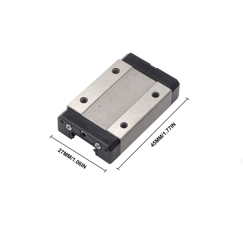 [Australia - AusPower] - Iverntech MGN12H 400mm Black Linear Rail Guide Bearing Steel Sliding Guideway with MGN12 Stainless Steel Black Carriage Block for Ender 3, Corexy, Tronxy 3D Printers Upgrades and CNC Machine All Black 400MM 