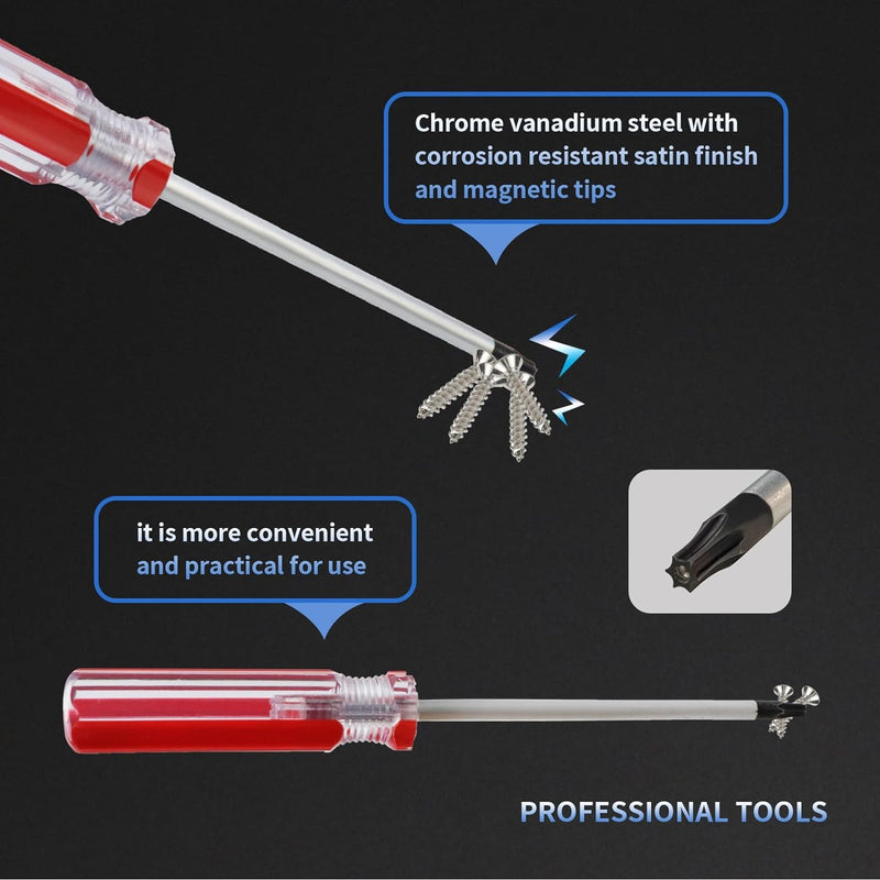 Antrader Perforated Manual T10 3mm Torx Tamper Proof Security Screwdriver T10 x 75mm Red