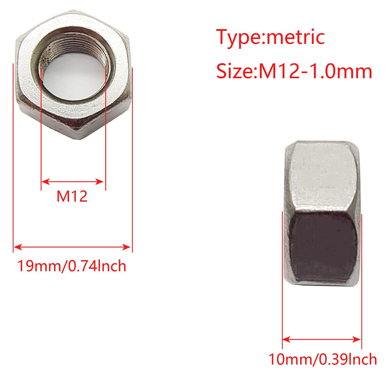 [Australia - AusPower] - 5pcs M12 x 1.0mm Pitch Hex Nuts Stainless Hex Nu, Metric Fine Thread Hex Nuts M12-1.0mm 