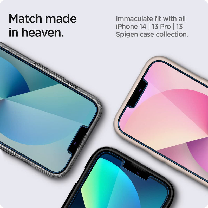 [Australia - AusPower] - Spigen Tempered Glass Screen Protector [GlasTR EZ FIT] designed for iPhone 14 / iPhone 13 Pro/iPhone 13 [2 Pack] 