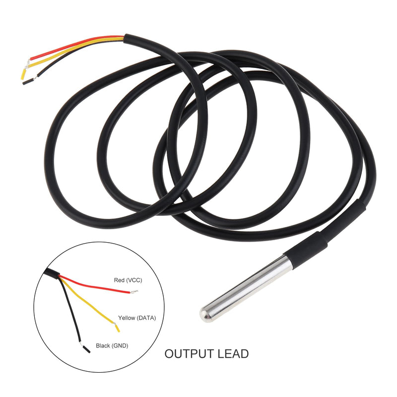 [Australia - AusPower] - 5Pcs DS18B20 Temperature Sensor 1M/3.28ft Waterproof Stainless Steel Digital Thermal Probe Sensor 