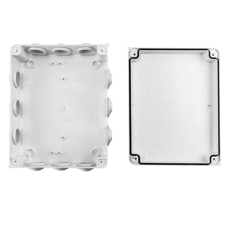 [Australia - AusPower] - QWORK® Surface-Mounted Junction Box 255 x 200 x 80 mm, Junction Box, Waterproof, Dustproof, IP65, ABS Plastic, Universal Electric Project Enclosure, White 